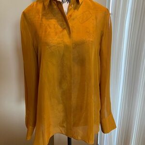 Massimo Dutti in Amber Gold 100% silk  blouse